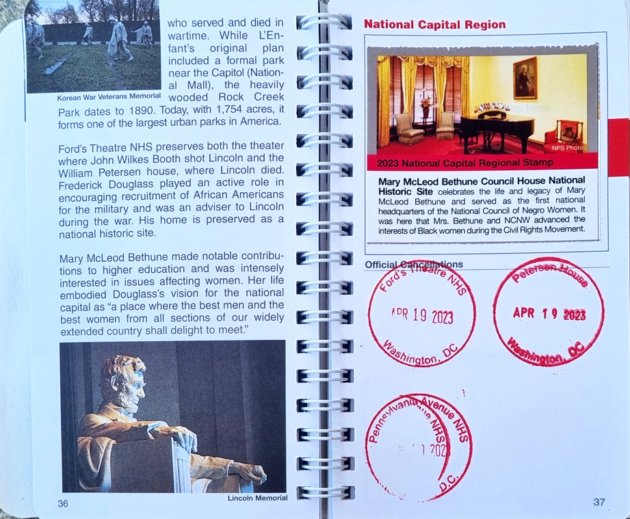 us National Park Passport ink stamps