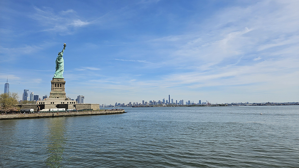 Arriving at the Statue Of Liberty