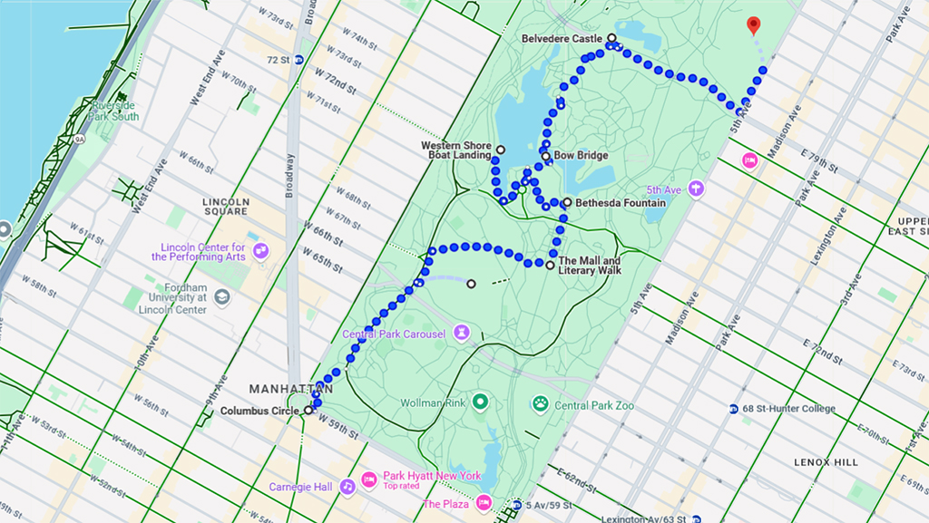 Central Park Map to MET